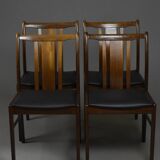 Ensemble de 4 chaises danoises en massif d'afomosia, années 60
