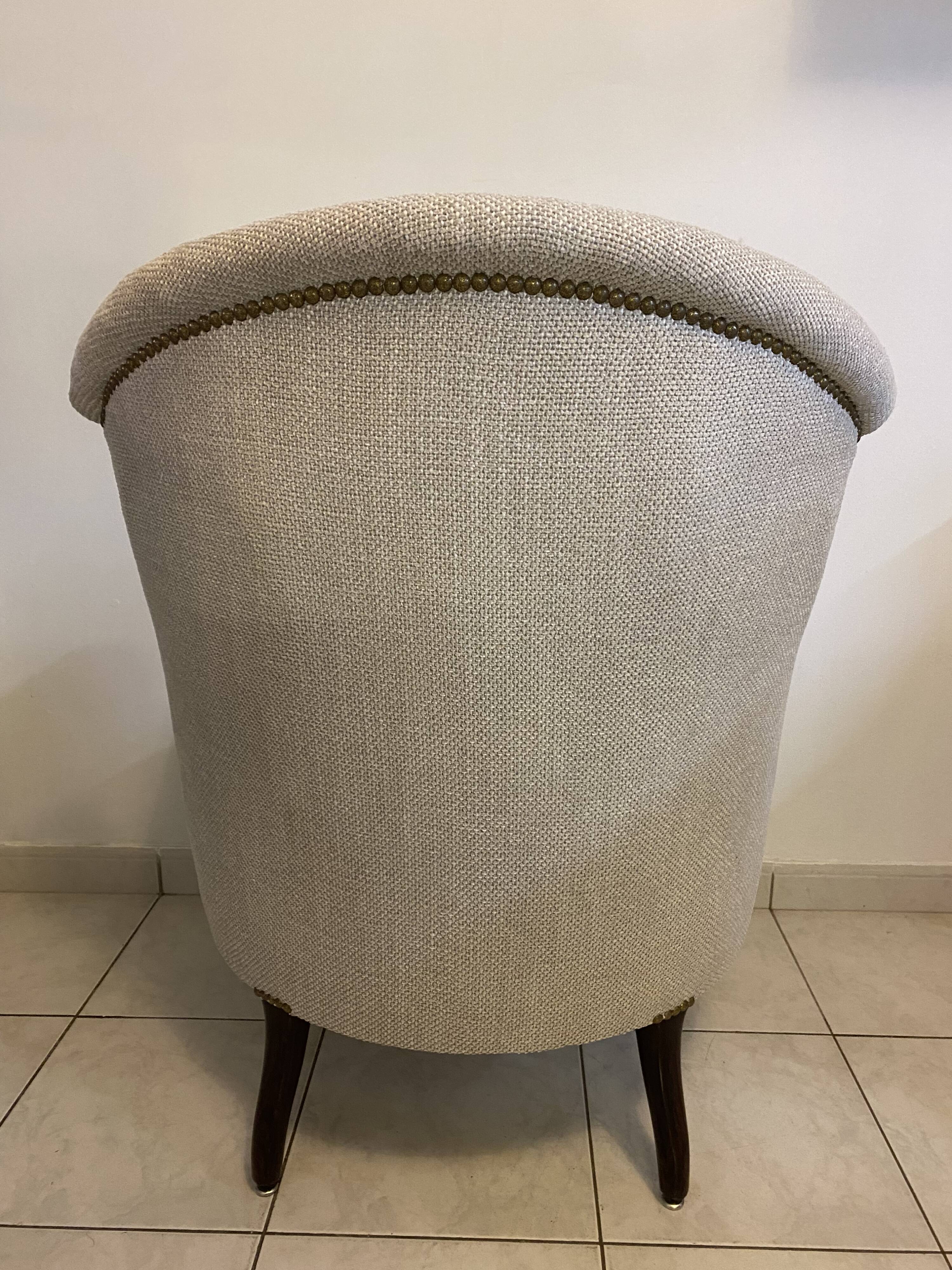 Fauteuil crapaud ancien restauré