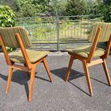 Pair of green chairs French modernism 1960