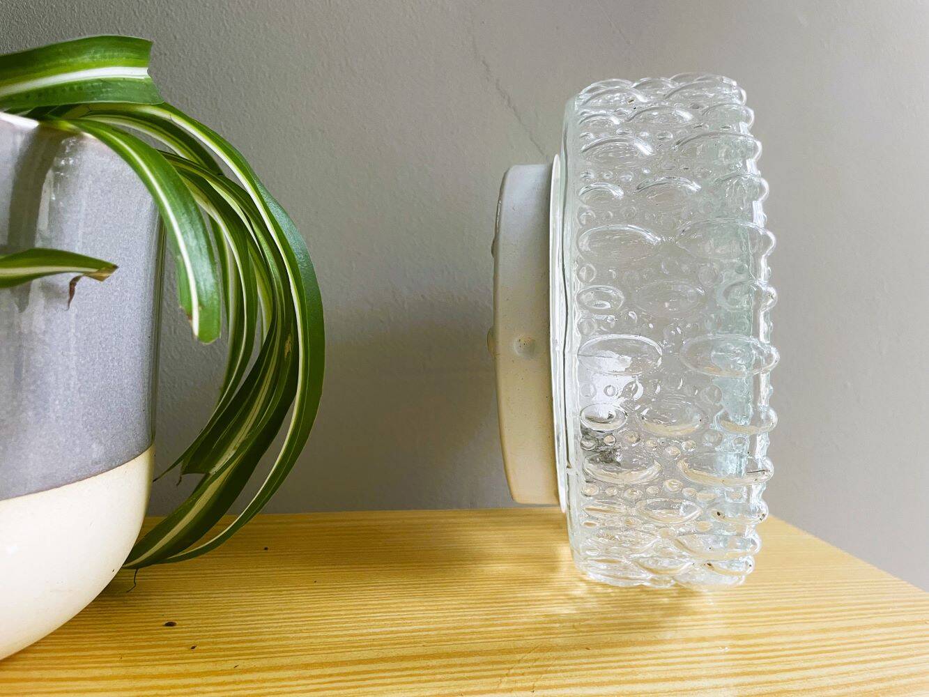 Portuguese bubble glass flush mount lamp
