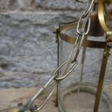 Lantern in brass and chissed glass