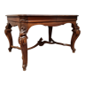 Table à allonges Louis XV baroque en noyer vers 1880