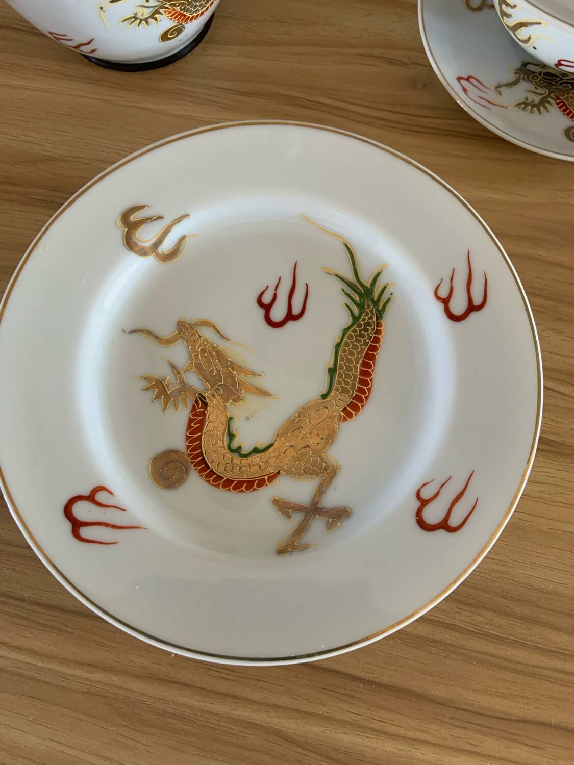Japanese service with golden dragon pattern