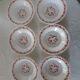 6 plates orange flowers model scania arcopal france vintage