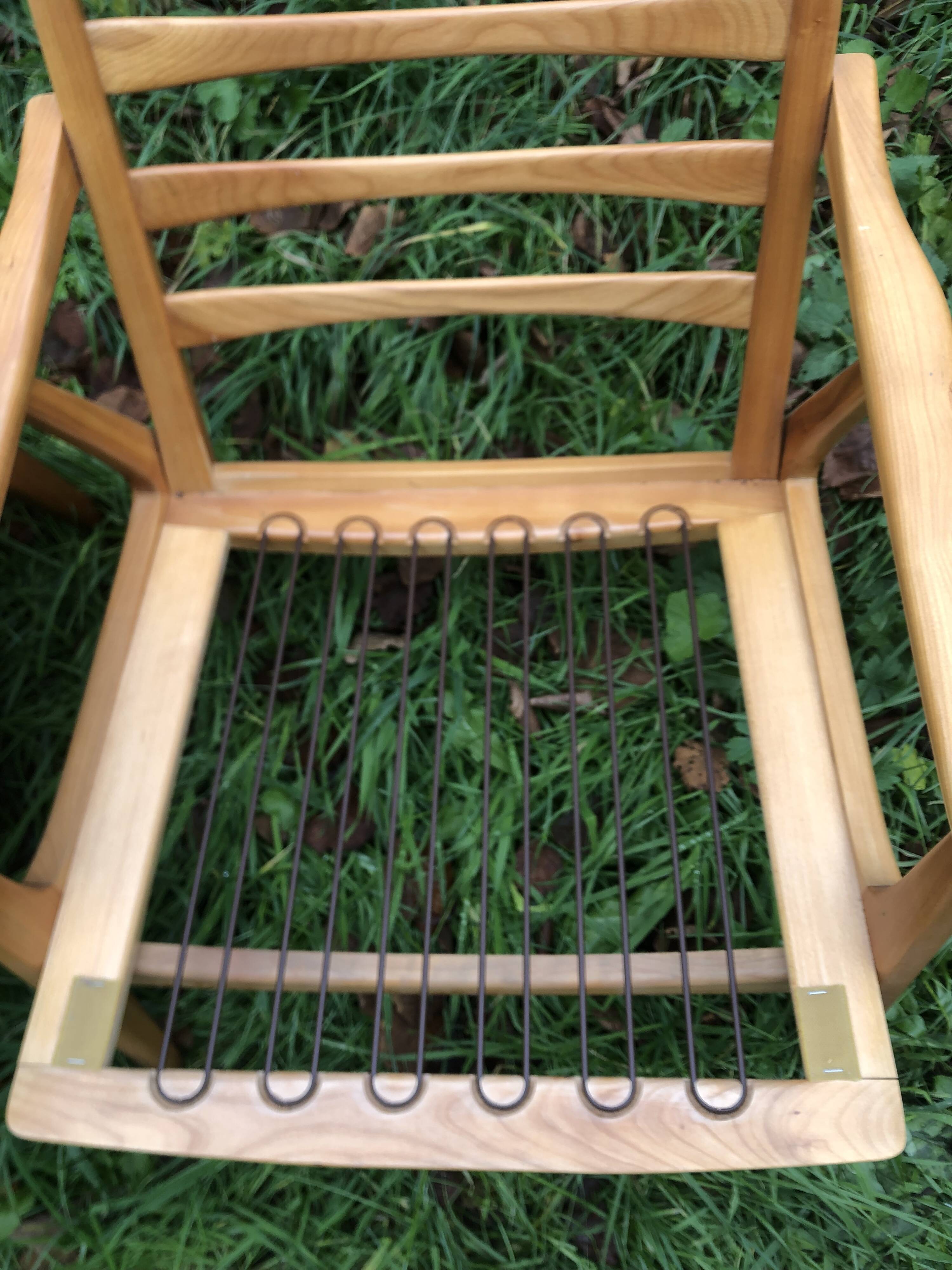 Fauteuils scandinaves bois blond vintage Années 60