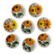 8 Assiettes à dessert Gien Fleurs peintes à la main Orange Vintage Année 70