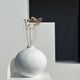 Handcrafted terracotta ball vase painted white H:24 D:26
