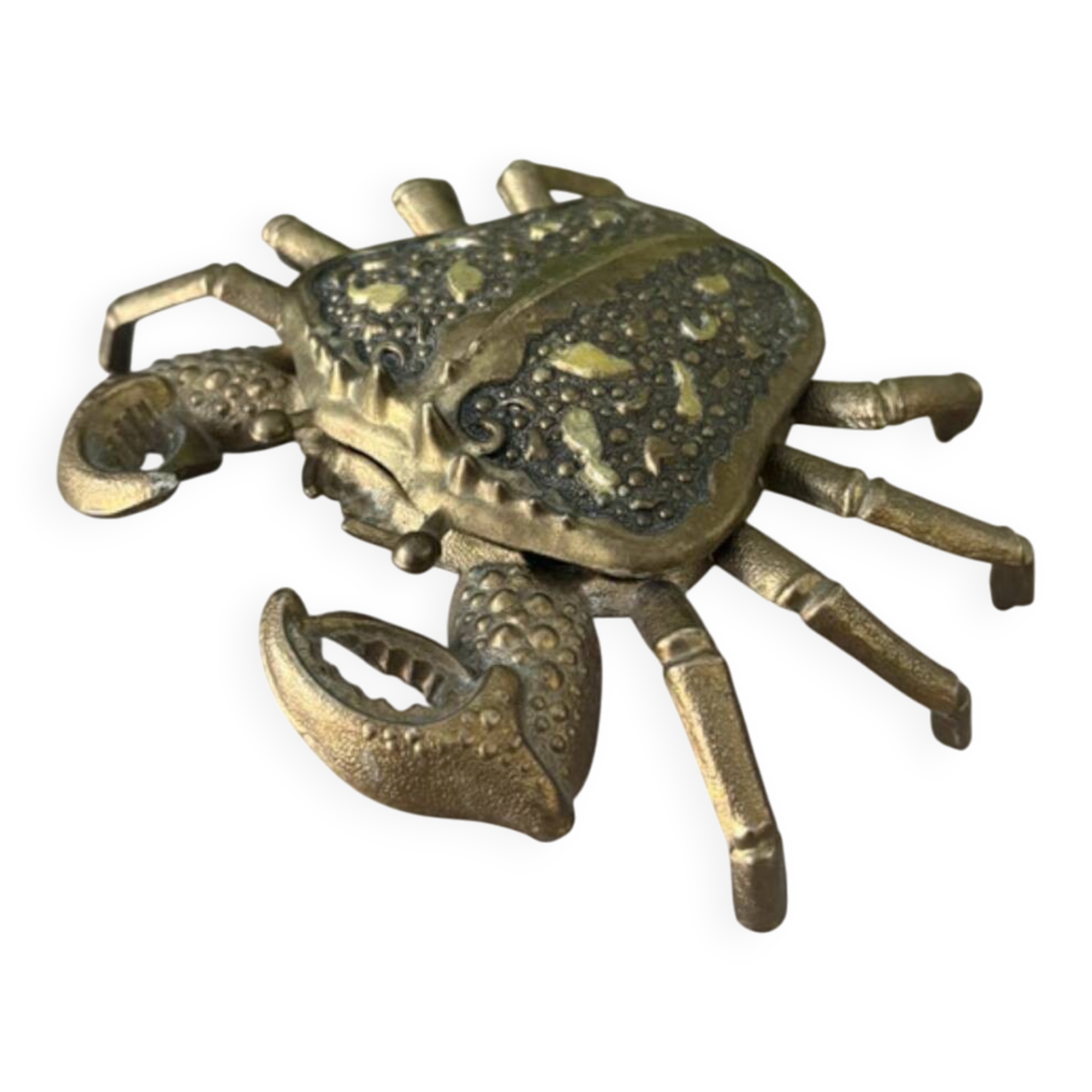 vintage brass crab decor ashtray
