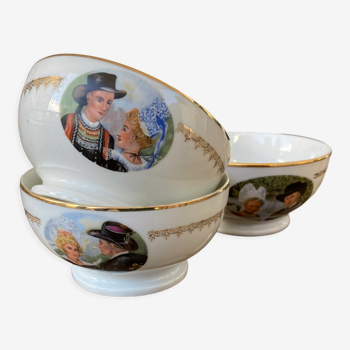 3 bols en porcelaine couples bretons