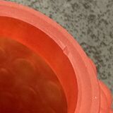 Small Art Deco ball vase in red-orange tinted glass