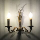 Bronze wall lamp with double candle