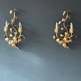 Pair of gold wall sconces