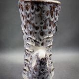 Vase with two handles in glazed ceramic - vallauris, marius giuge style fat lava