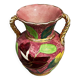 Vase Vallauris rose bonbons décor Floral H 20 cm