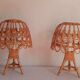 Pair of bamboo bedside lamps 70s