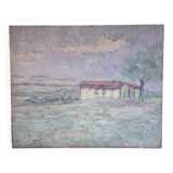 Double-sided painting on cardboard