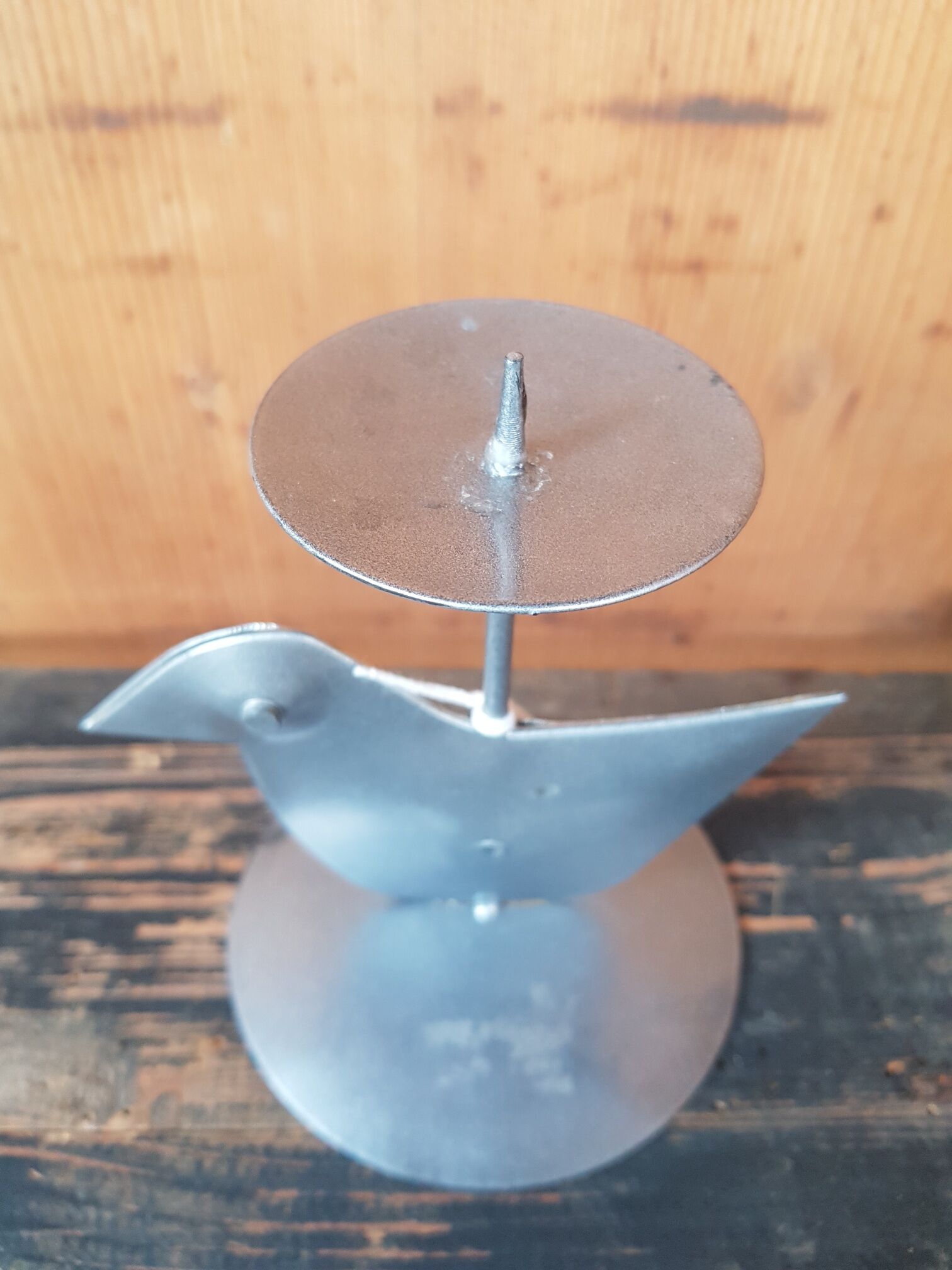 Candle holder bird metal casserole