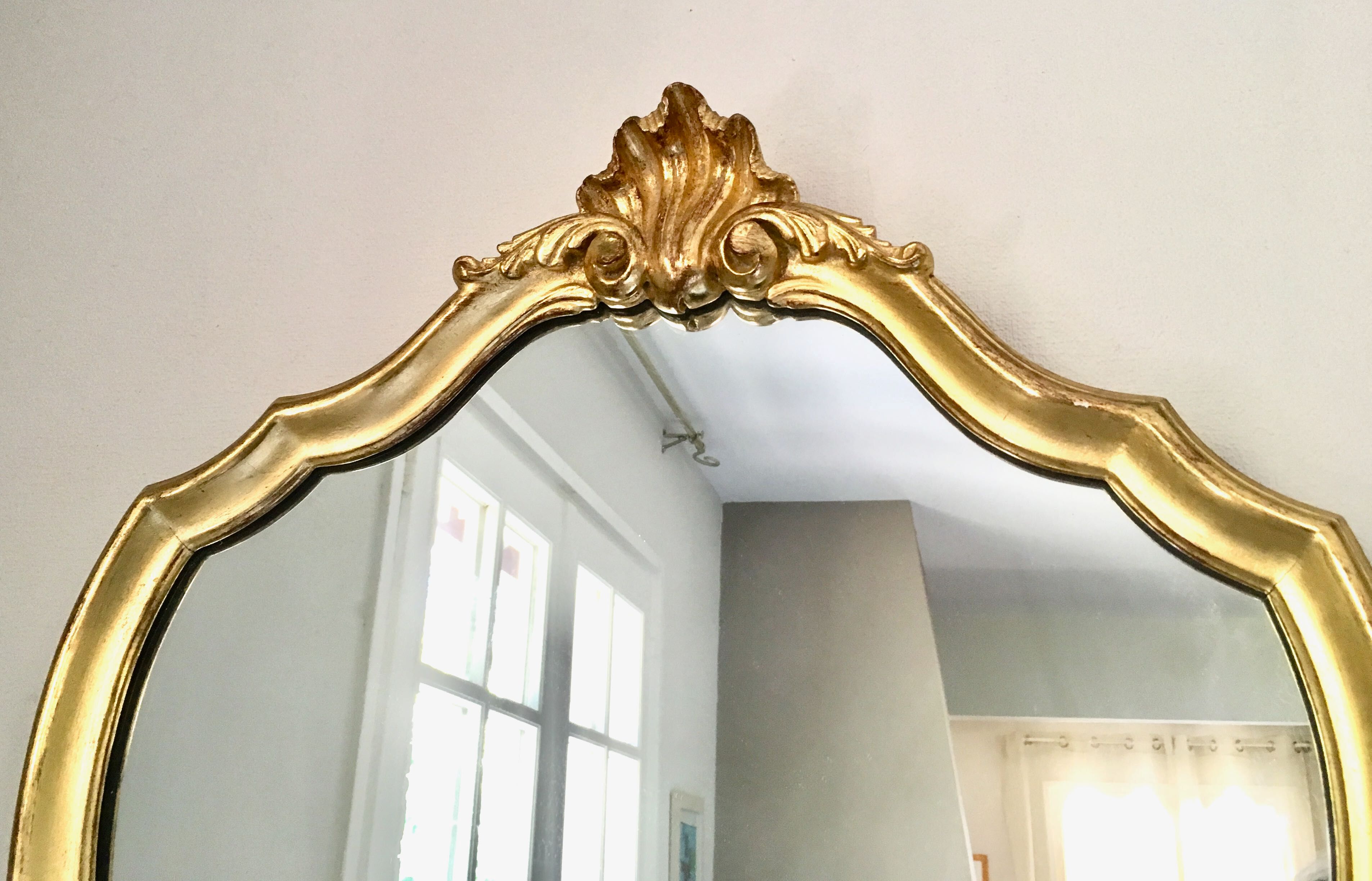 Miroir baroque cadre bois doré 52x74cm