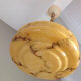 Hanging lamp marbled glass art deco Bowl