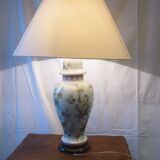 Painted porcelain lamp with flower decoration 67 cm