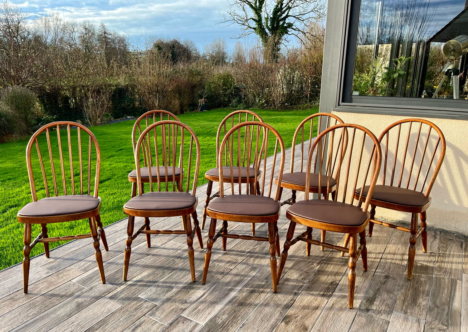 Ensemble de 8 chaises bistrot Baumann