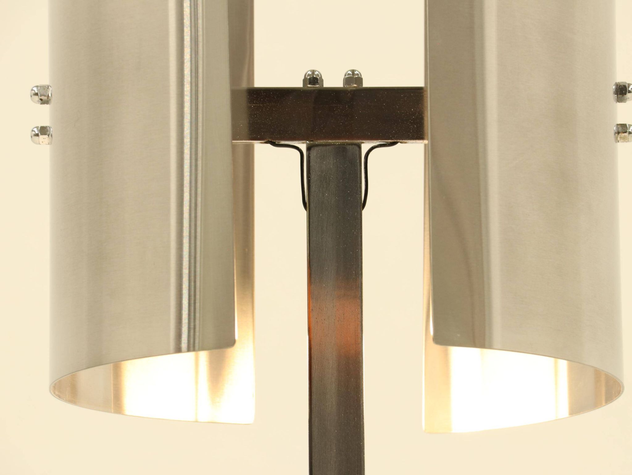 Rare Table Lamp in Stainless Steel by J. Bouvier, France, 1970s