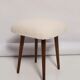 Set of two mid-century modern light beige boucle stools, Europe, 1960s.