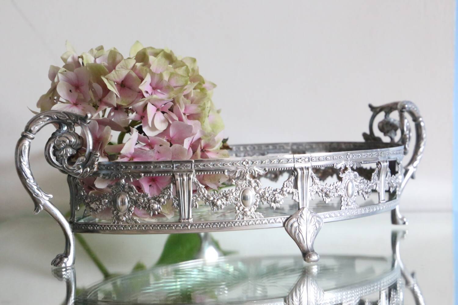 English silver table centerpiece