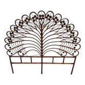 Grande tête de lit « Peacock » en rotin – Modèle Paon – France, années 1970