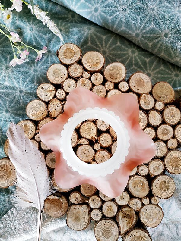 Opaline lampshade pink petticoat