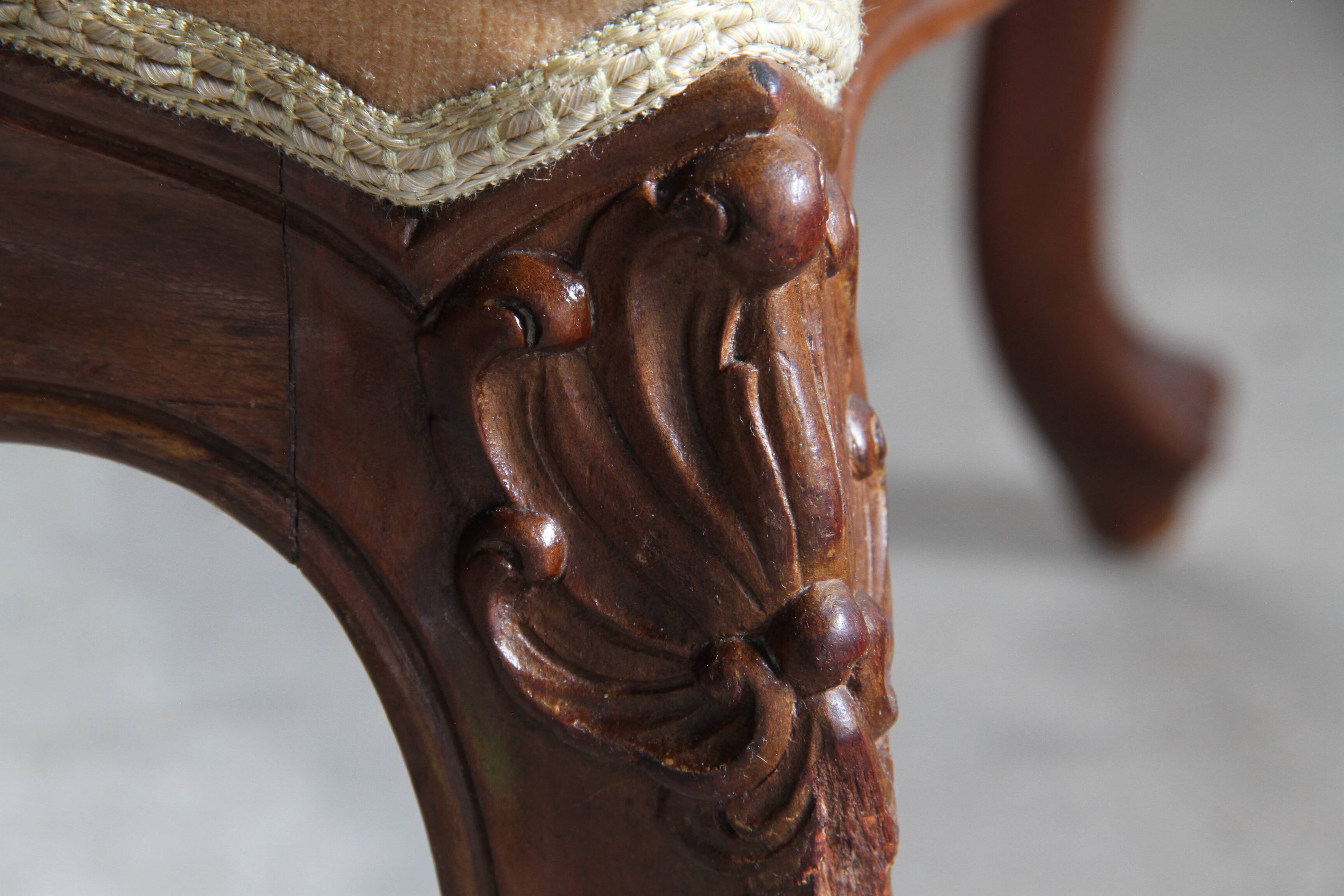 Pair of Vintage Danish Antique 18th century Lounge Chair, style of Louis XV