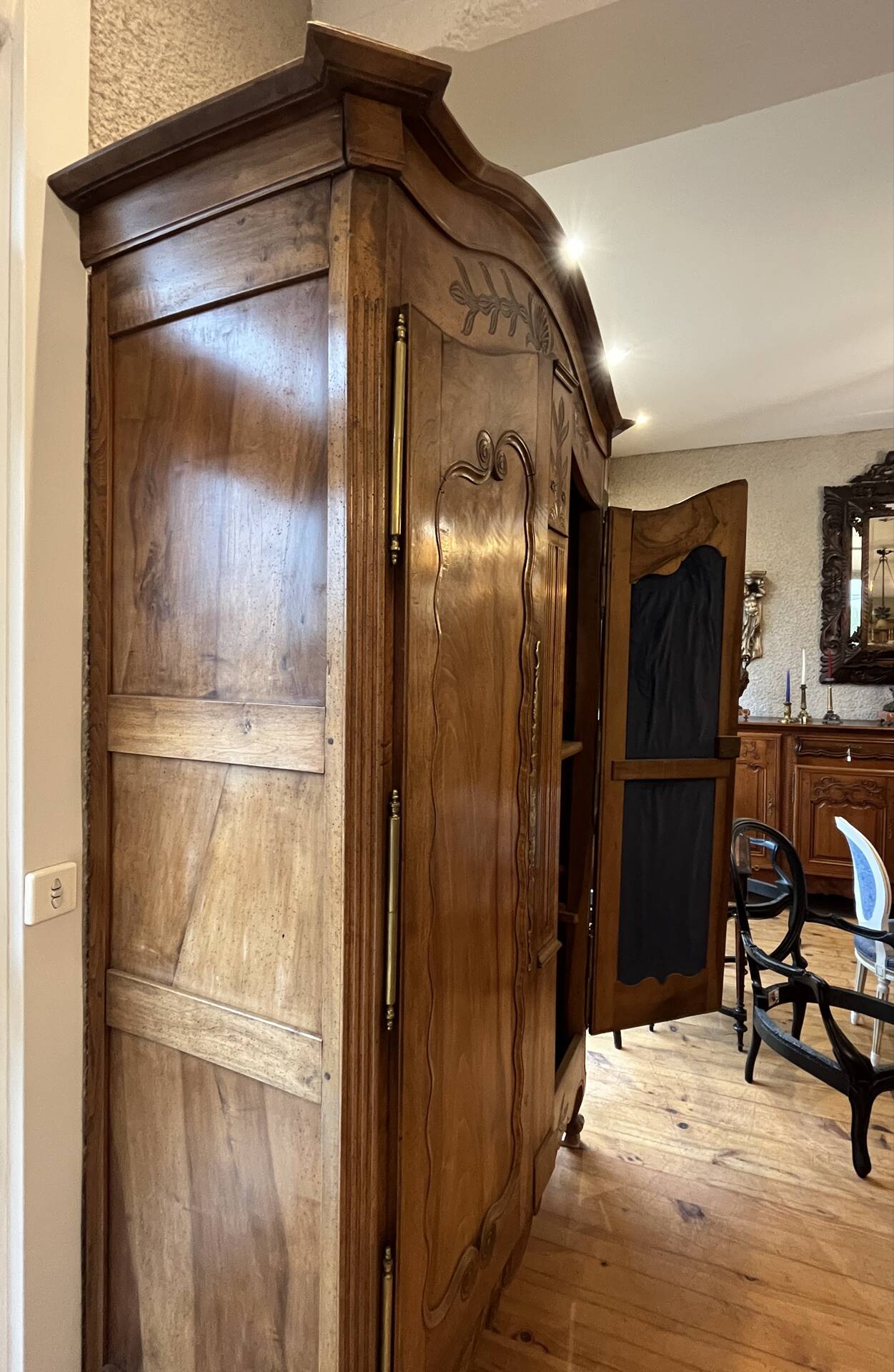 19th-century Vendée wedding armoire in walnut
