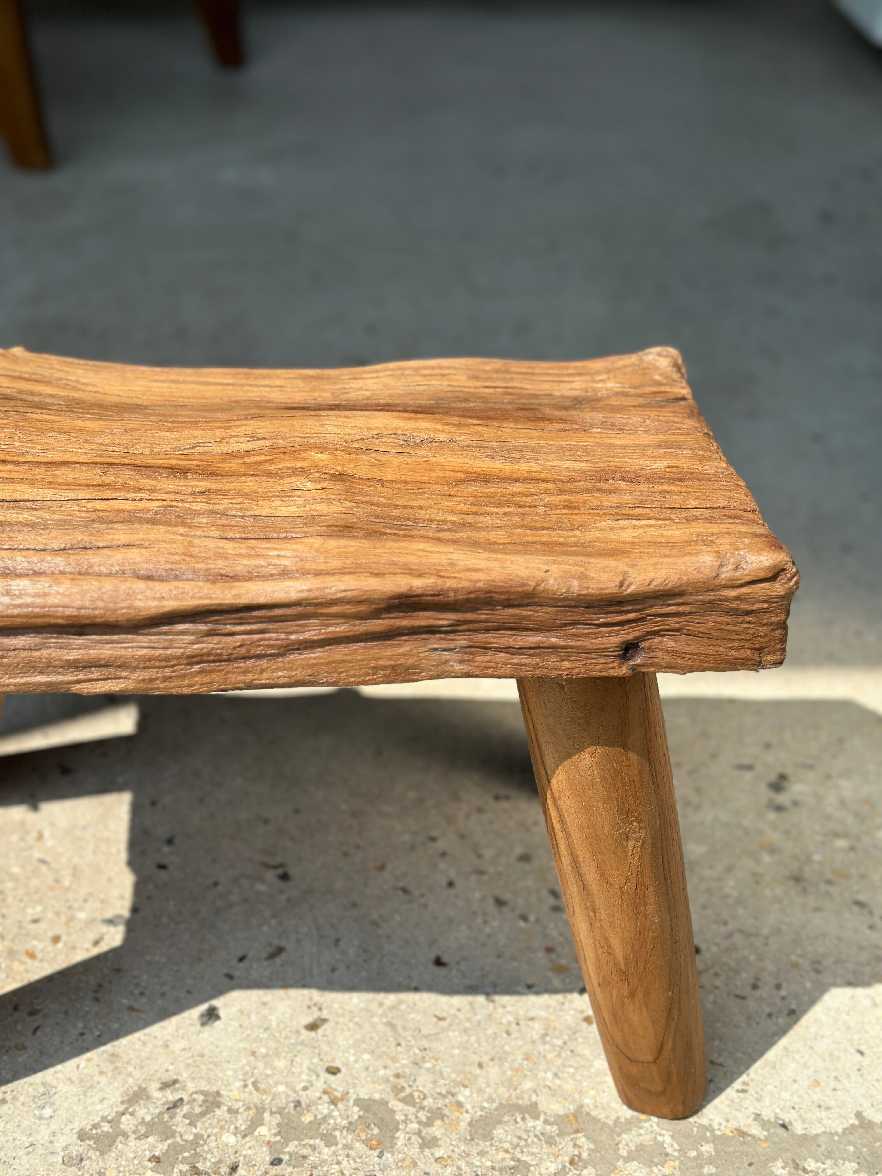 Small side table or stool in blond teak H:30 L43 l27