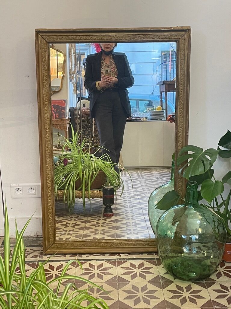 Old gilded wood mirror 115x74cm