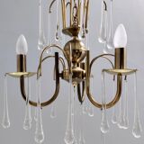 Murano Glass Teardrop Chandelier in the Style of Venini, Italy