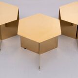 Danish brand Hay’s '' Slit '' Brass side tables set of 3
