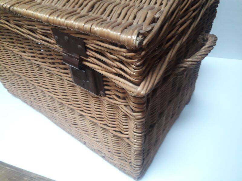 Wicker trunk L75xH53xD48 vintage