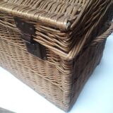 Wicker trunk L75xH53xD48 vintage