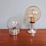 Amber Glass Table Lamp, Space Age Style, 1970s