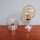 Amber Glass Table Lamp, Space Age Style, 1970s