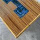 Rattan and ceramic coffee table, 60s