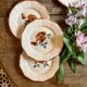 Set of 7 vintage flat plates from Digoin Sarreguemines.