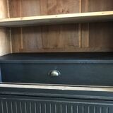 Black and wood showcase