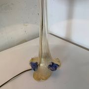 Set of 2 vintage romantic Venetian Italian table lamps in Murano glass.