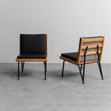 Set due poltrone tavolino legno metallo anni ’60 vintage modernariato