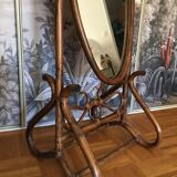 Large rattan psychedelic mirror 55x175cm