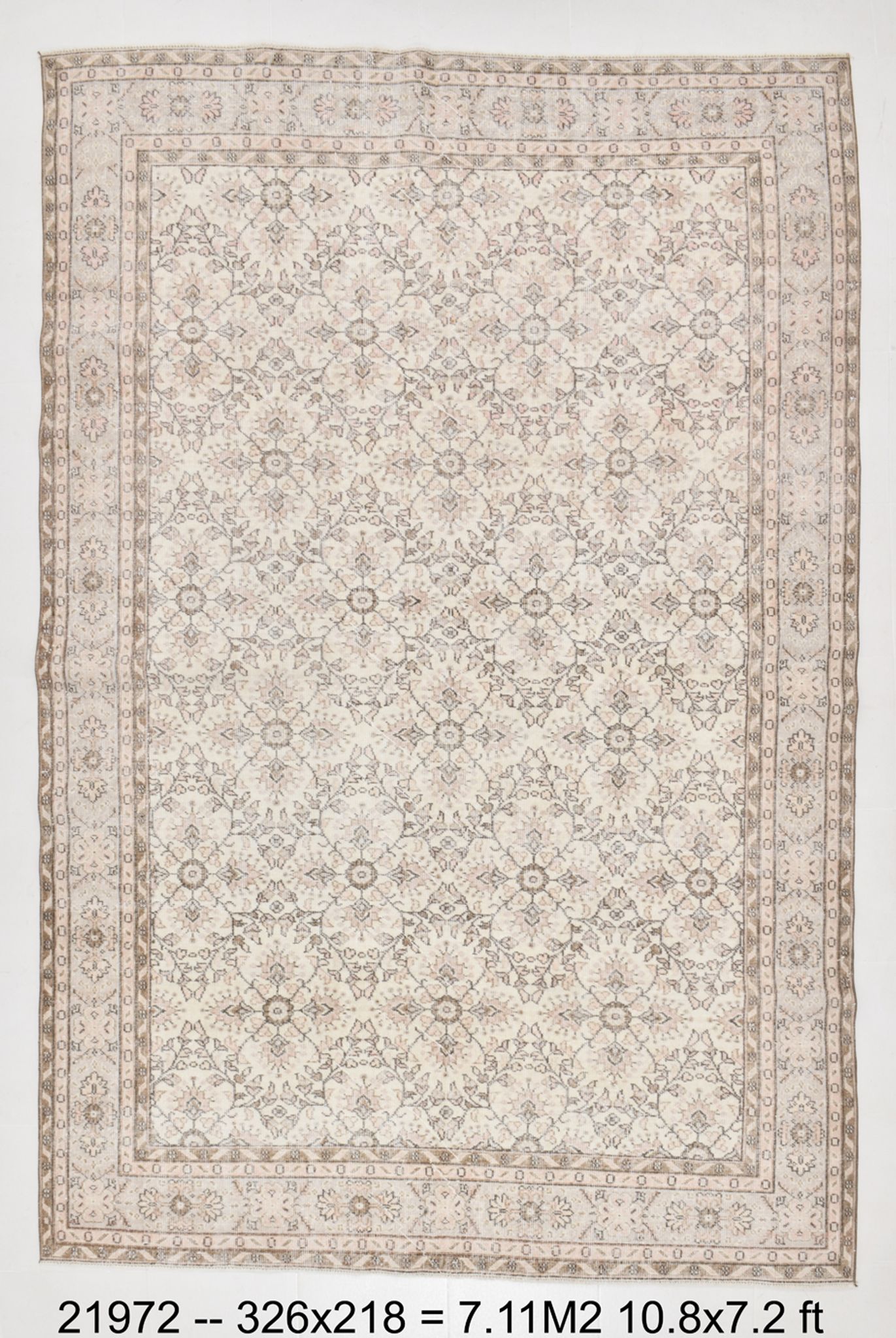 Tapis vintage bordé, 218x326cm