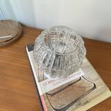 Ceiling light or globe wall light, moulded glass, 14 cm, porcelain rose.