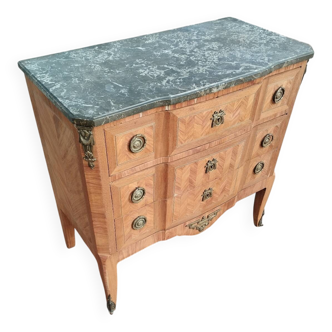 Antique commode with marble top in Louis XVI style.
