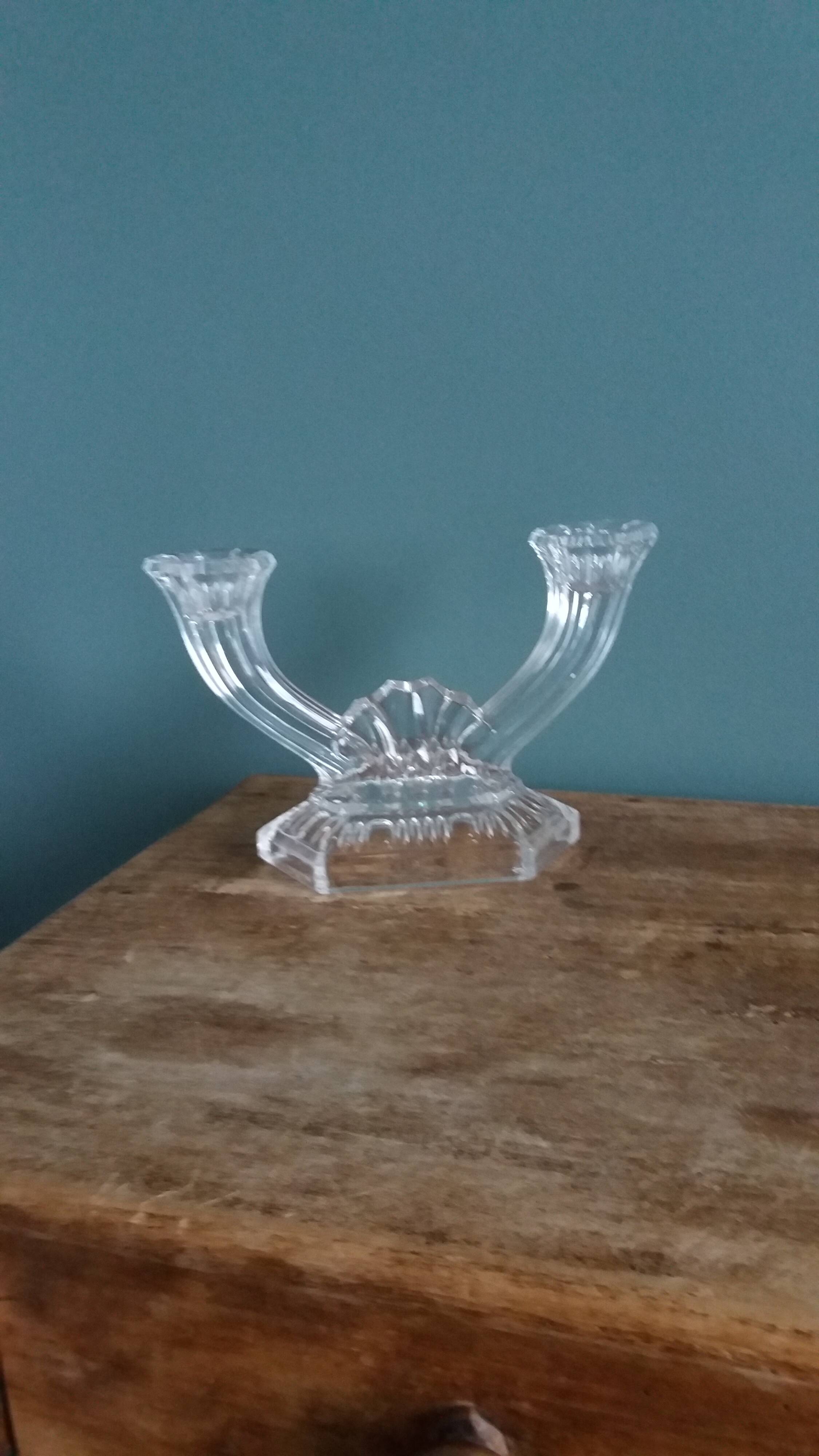 Art Deco chandelier/candlestick, Buder crystal, 1930